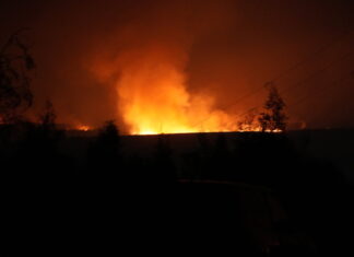 Incendio en Villalba de Guardo, la noche del domingo 17 de agosto