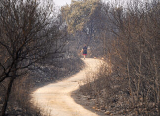 Incendio en Las Médulas (León). Fotografía: César Hornija (ICAL)