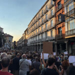 Manifestación en Valladolid contra la gestión de los incendios. Imágenes enviadas por un grupo de asistentes desde Palencia