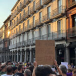 Manifestación en Valladolid contra la gestión de los incendios. Imágenes enviadas por un grupo de asistentes desde Palencia