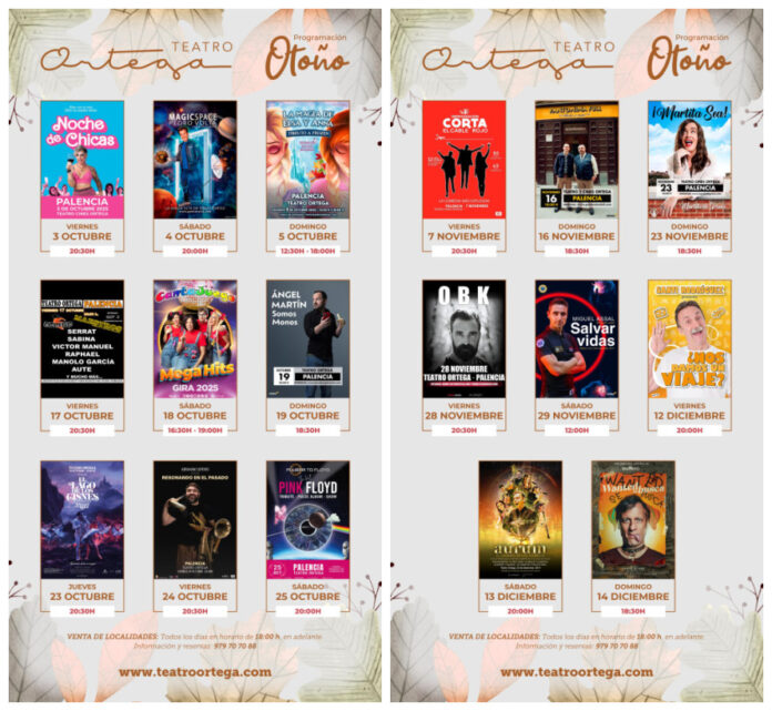 Programación del otoño en el Teatro Ortega