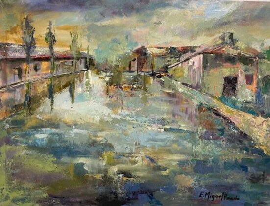 Exposici&oacute;n de Elena Miguel en AECC Palencia. F. Caballero