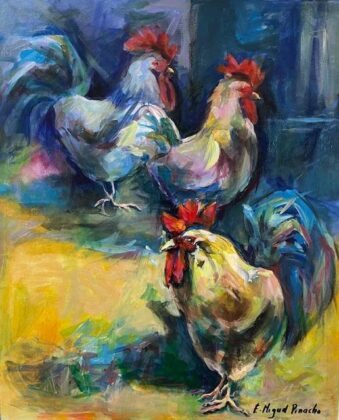 Exposici&oacute;n de Elena Miguel en AECC Palencia. F. Caballero