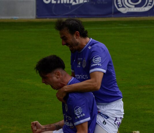Bruno y Felipe celebrando un gol contra el Santa Marta. Fotografía: Julio Robles