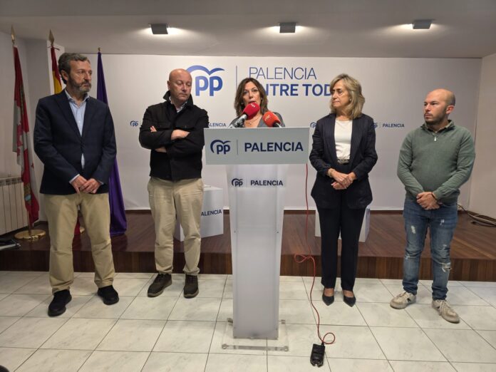 Rueda de prensa de los diputados nacionales del PP junto al secretario Luis Calderón y los coordinadores, María José de la Fuente y Roberto Martín