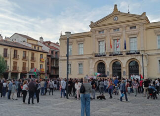 Palencia se suma a las movilizaciones contra el genocidio y la captura de la Flotilla concentración-GAZA-Palencia-2-de-octubre