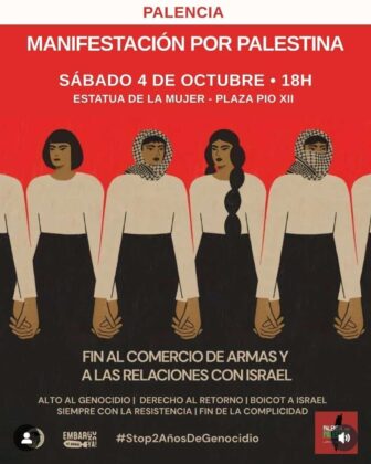 Cartel de la movilizaci&oacute;n por Palestina en Palencia